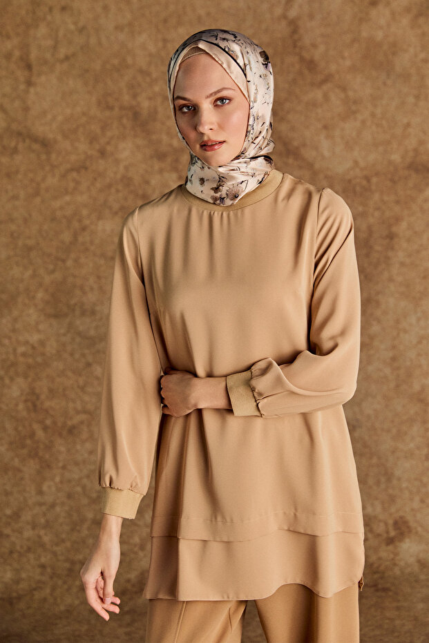 Ribanalı Krep Basic Tunik - 3