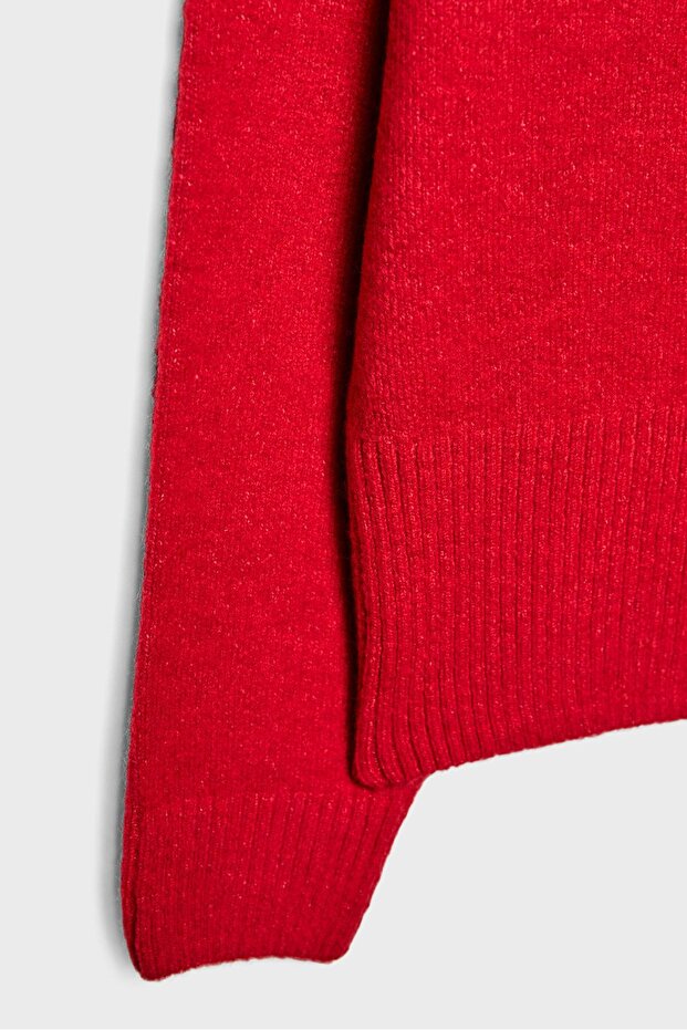 Geniş yaka triko kazak - 8