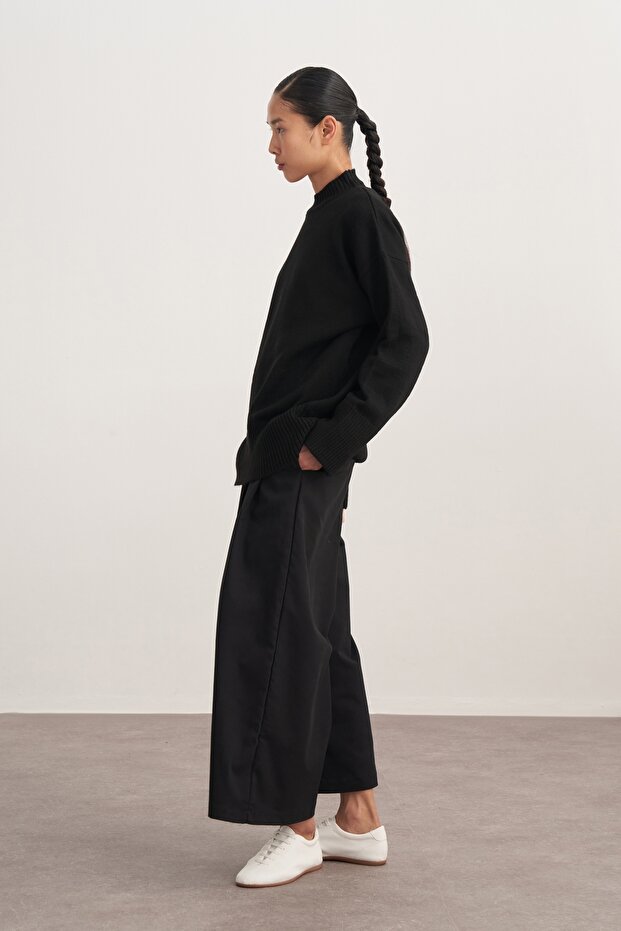 Kadın Basic Triko Kazak Siyah - 4