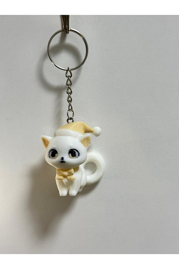 سلسلة مفاتيح على شكل قطة ثلاثية الأبعاد لطيفة - 4