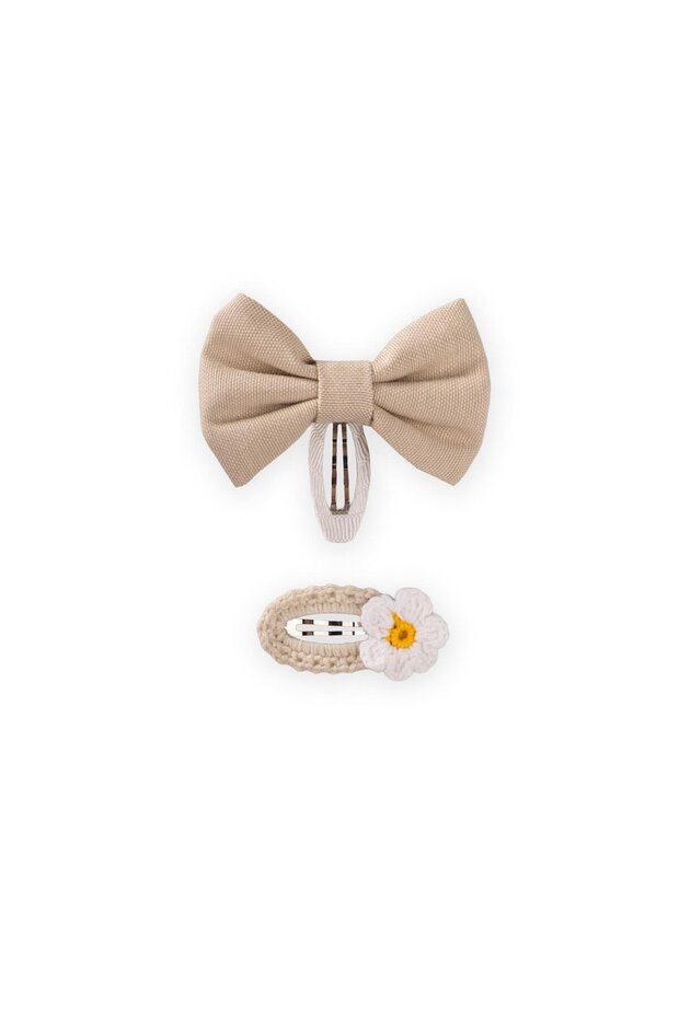 Kurdele Ve Örmeli Toka Bej - 1