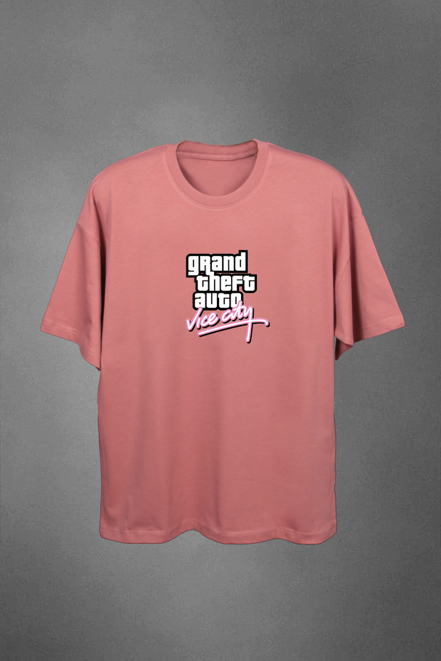 100% Cotton Gta Printed Men's Oversized T-Shirt