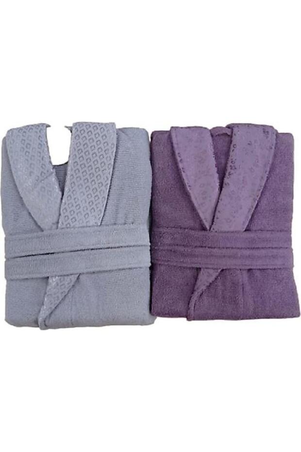 مجموعة رداء الحمام من OZDILEK BLOSSOM MURDUM ANTHRACITE HAPPY SET