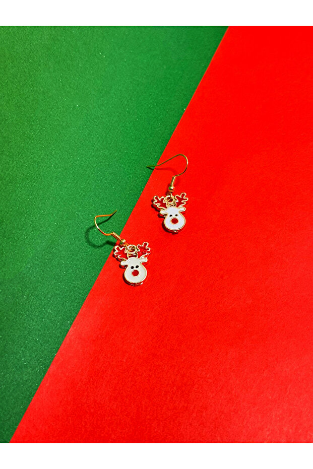 Yılbaşı Figürleri Mineli Küpe - 4