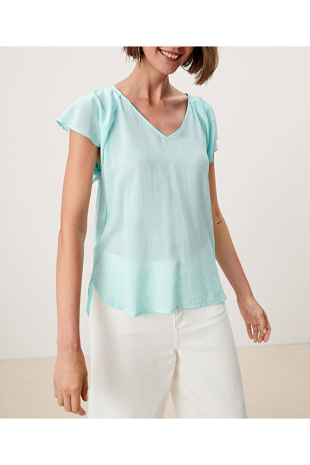 Blouse, Turquoise - 1