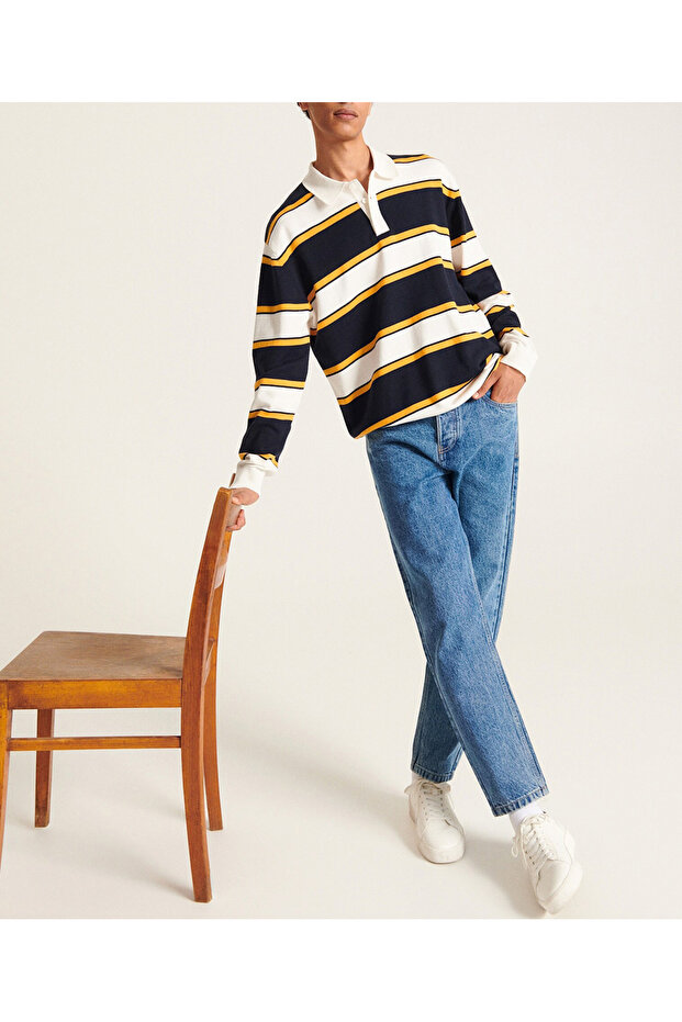 Blouse, White/Navy - 1