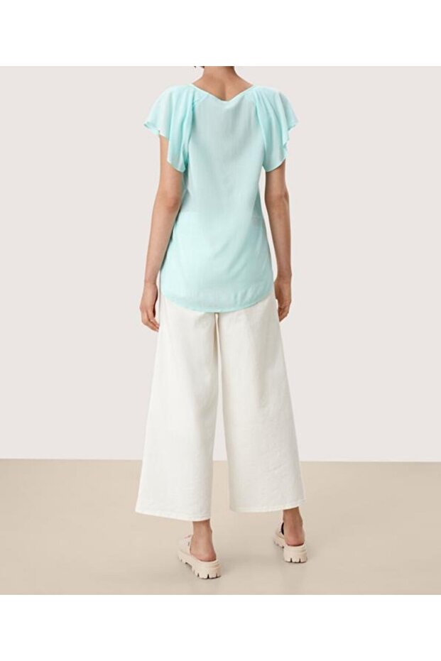 Blouse, Turquoise - 2