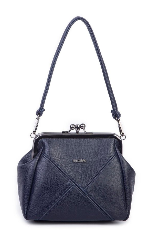 Mini Vintage Scholarship Clip-On Women's Shoulder and Crossbody Bag Navy Blue Victoria (20X17 cm)