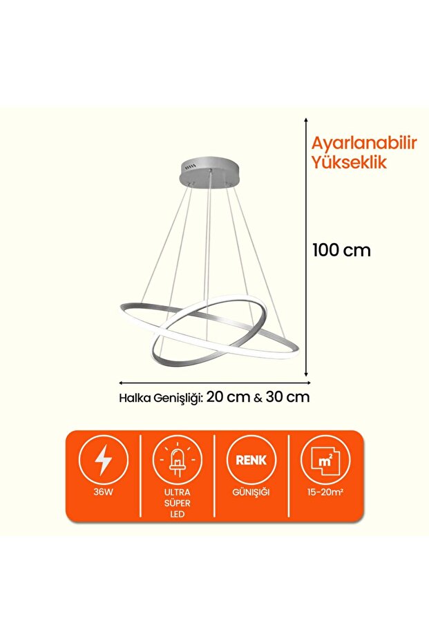 Roben 2'li Modern Sarkıt Led Avize - 3