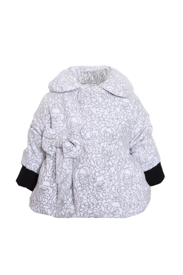 Gray padded coat with bow