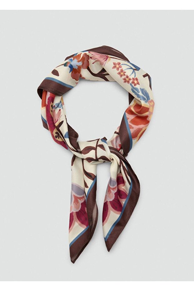 Çiçek desenli fular - 3