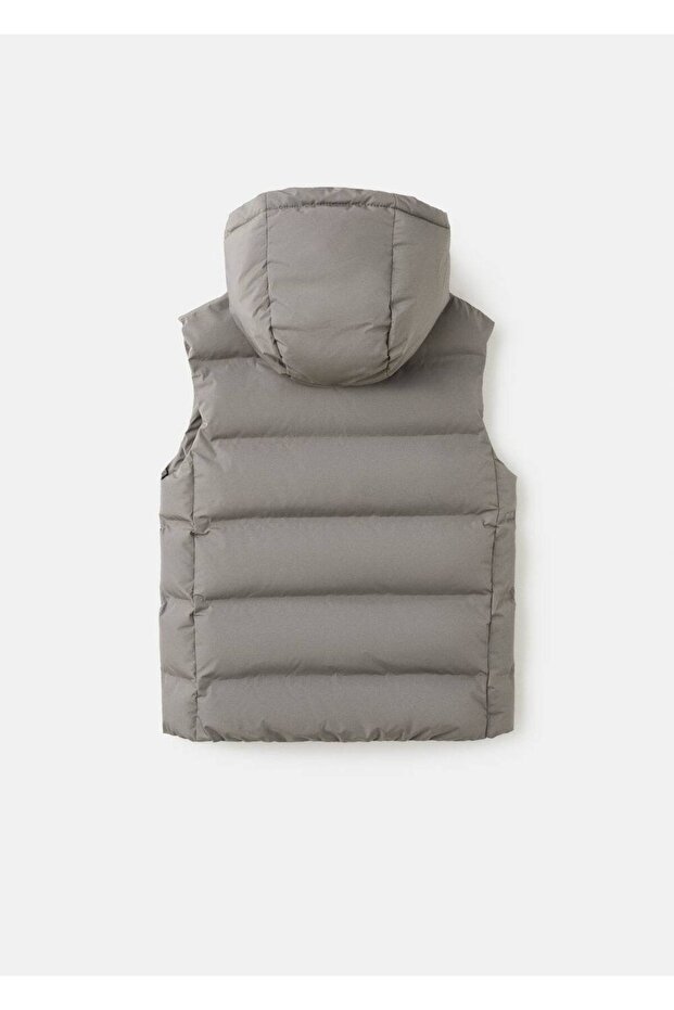 Kapüşonlu kapitone yelek - 3