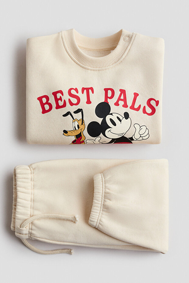 2 Parçalı Baskılı Sweatshirt Set - 5