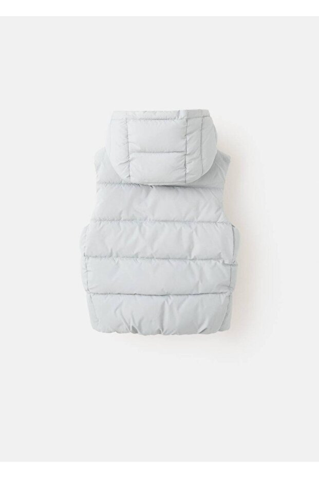 Kapüşonlu kapitone yelek - 4