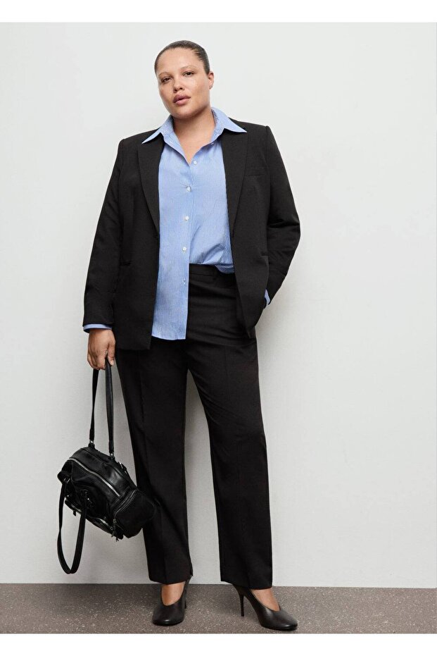 Dar kesim blazer ceket - 5