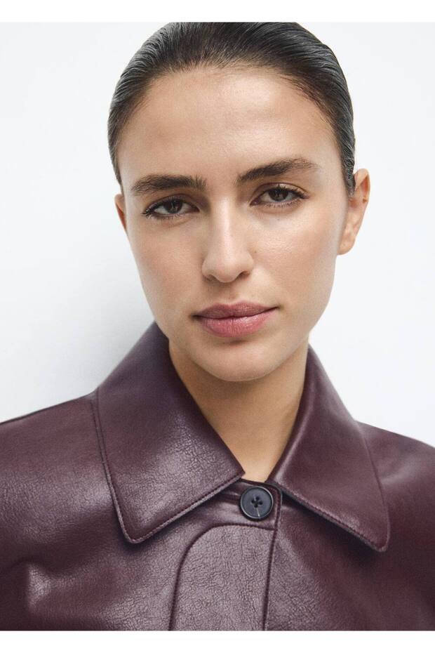 Deri görünümlü cepli ceket - 6