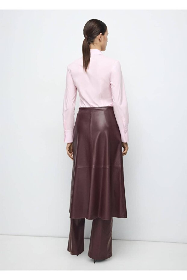 Bedene oturan poplin gömlek - 4