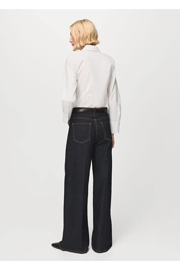 Bedene oturan poplin gömlek - 4