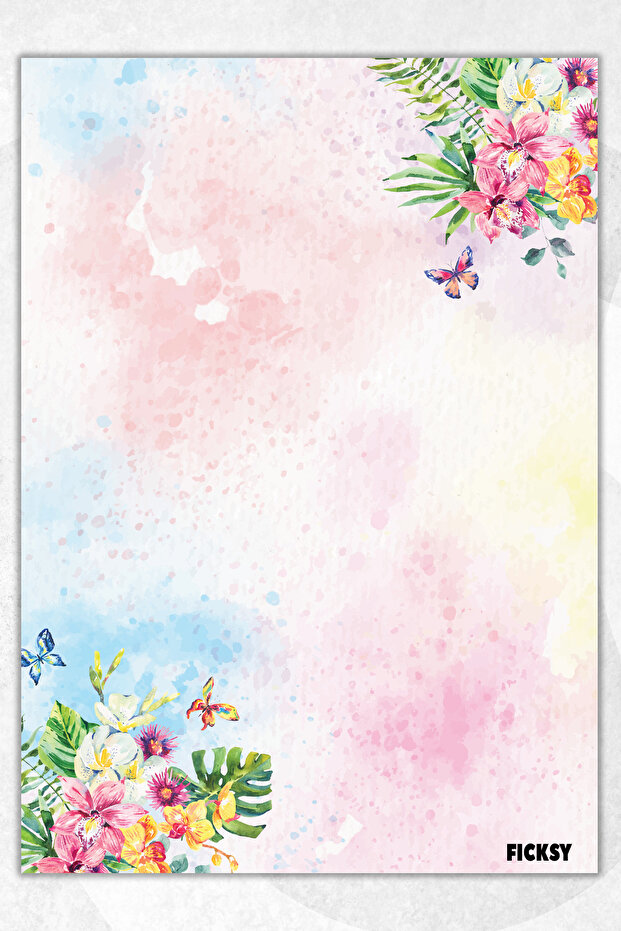 Flower Note Paper - A5 Size - 50 Sheets - Notepad - Memopad - Memo Pad - To Do List - 1