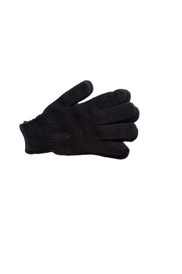 Black Fingerless Plain Fingerless Wool Gloves Unisex Women Men One Size
