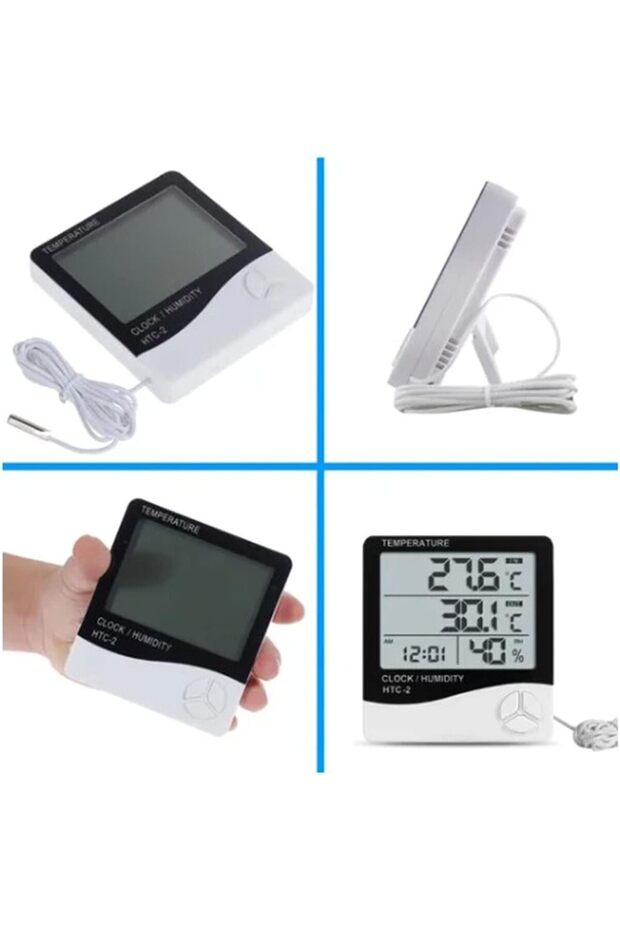 Digital Temperature & Humidity Measurement with External Probe, Clock, Alarm and Calendar - 3