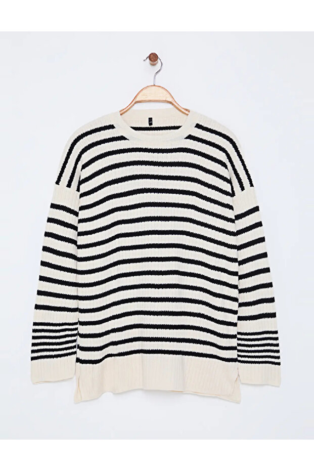 Pulover, Ecru/Negru - 2