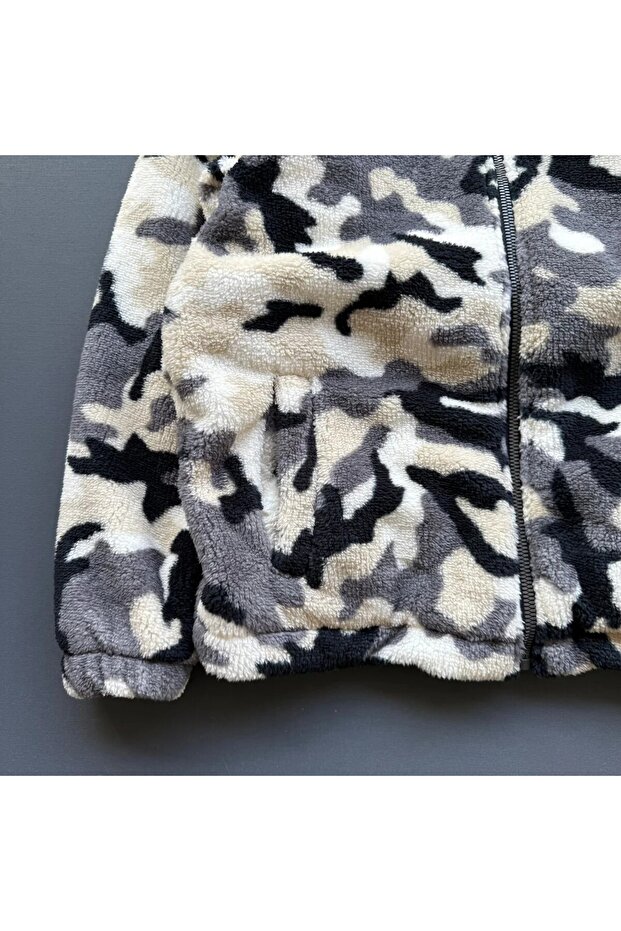 Patterned Lamb Plush Jacket - 2