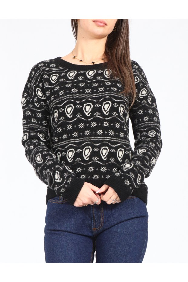 Sweater, Black/White