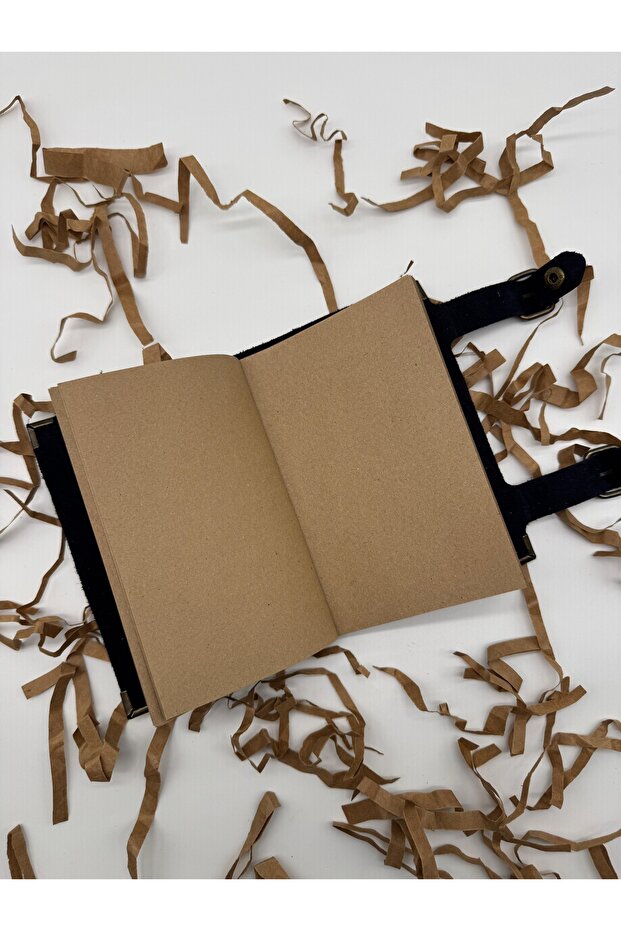 دفتر ملاحظات موديل فلوتر من الجلد الصناعي باللون الكاكي - 2