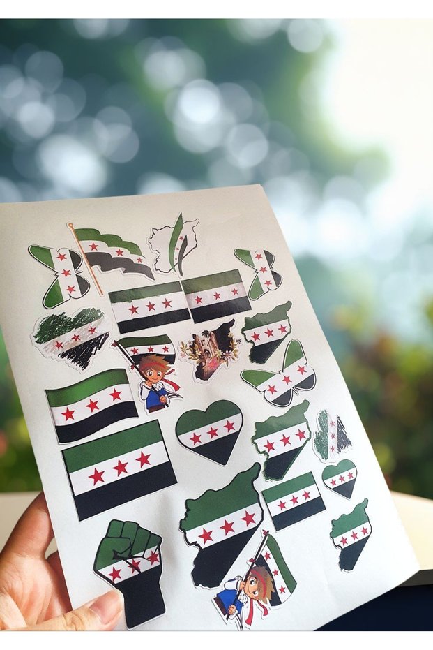 Syria Themed Waterproof Glossy Sticker Set – 20 Large Size Stickers