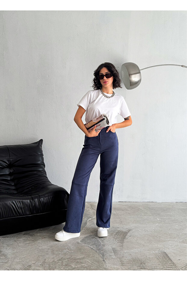 Women's Suede Baggy Pants