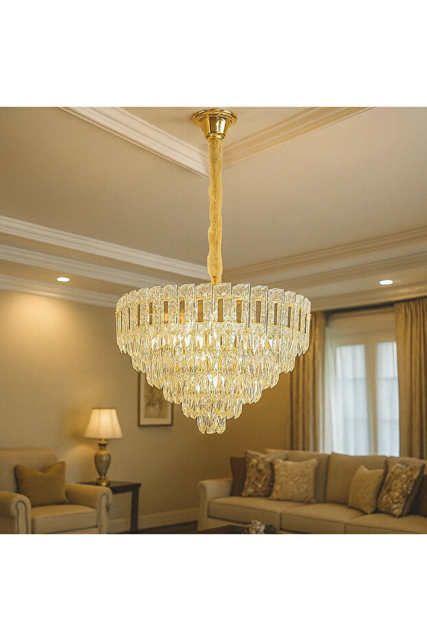 نجف مودرن ذهبي E14*9 مقاس 600 ملم