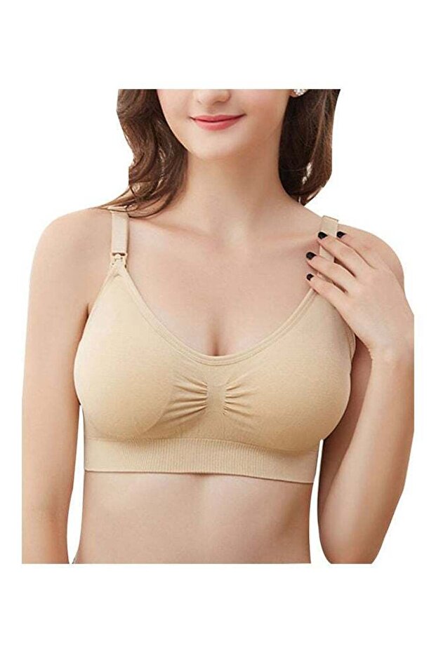 Solid Maternity Nursing Bra Beige - 1