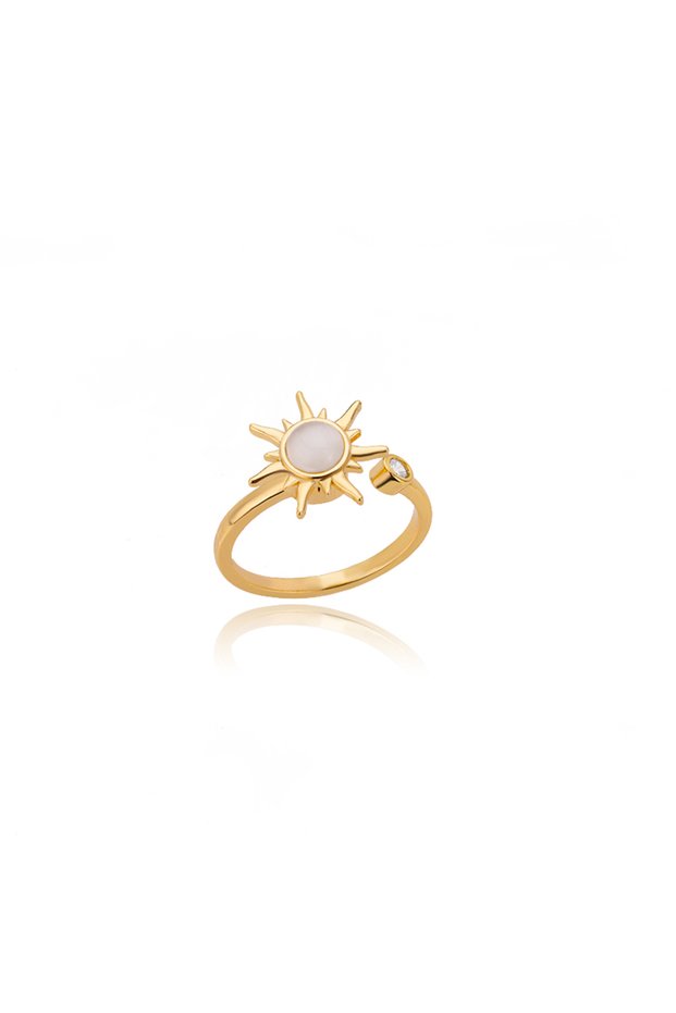 resizable JZ3805G-2-SL21 Anti Stress Anxiety Ring For Women Stainless Steel Sun Pendant Spinner Fidg
