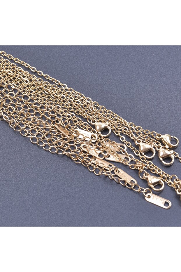 Width 1.5mm 45cm gold color 10pcs 1.5/1.6mm Stainless Steel 45cm O Shape Cross Chain Necklace For Wo