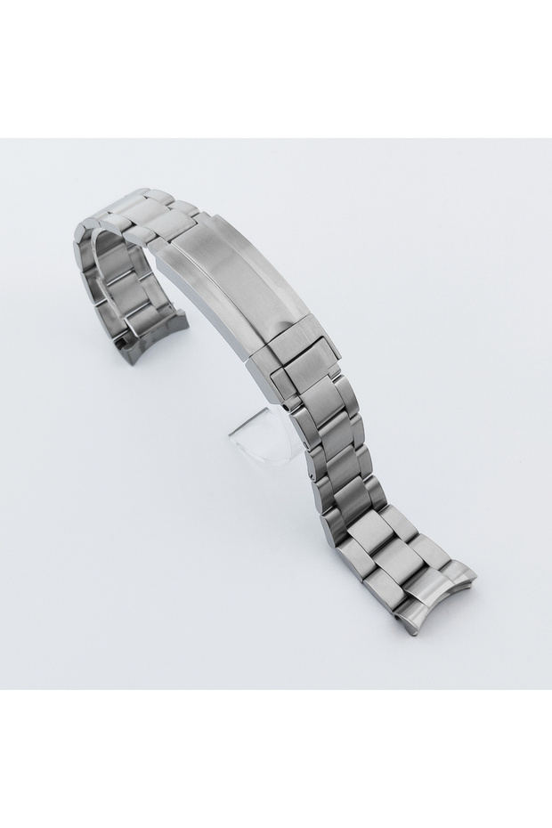 20mm 4 Brushed Center Neiton 20MM Silver Presidential Solid Bracelet 904L Stainless Steel Glide Lock