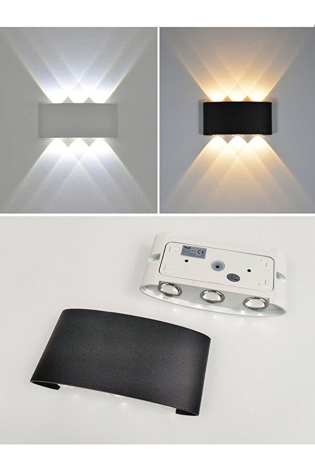 6W Black Outdoor Wall Light