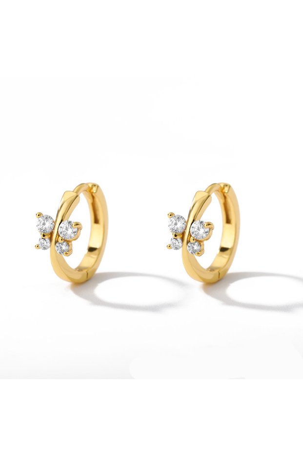 E1325G Stainless Steel Earrings For Women 2023 Trending Gold Color Butterfly Hoop Earrings New in Fe