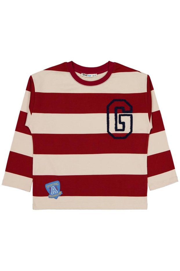 G Printed - Labeled 10-13 Years Old Sweatshirt - Burgundy 12-13 Years Old