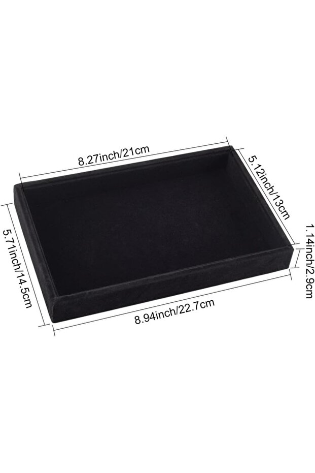 AECH-26804 1pc Velvet Jewelry Tray Black Stackable Showcase Jewelry Display Organizer Necklaces Pend