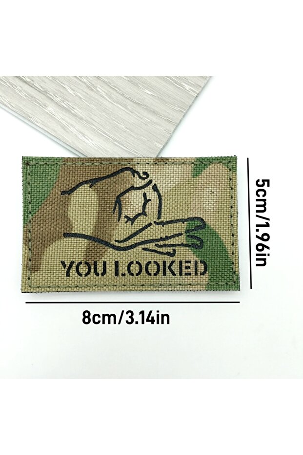 نحاس عتيق YOU LOOKED رقعة تكتيكية عاكسة للأشعة تحت الحمراء مع خطاف وحلقة لحقيبة الظهر ذات الذراع S