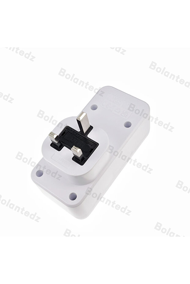 UK plug Bolantedz EU US UK Plug 6-in-1 Wall Socket Extender with 3 AC Outlet 3 USB 4000W 5V2.4A Wall