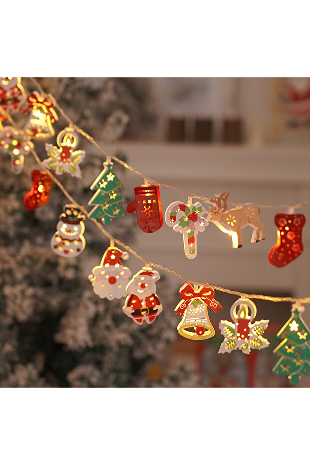 1.5M 10Leds Christmas Deer Snowflake LED String Lights Battery Powered Fairy Lights Xmas Tree Orname