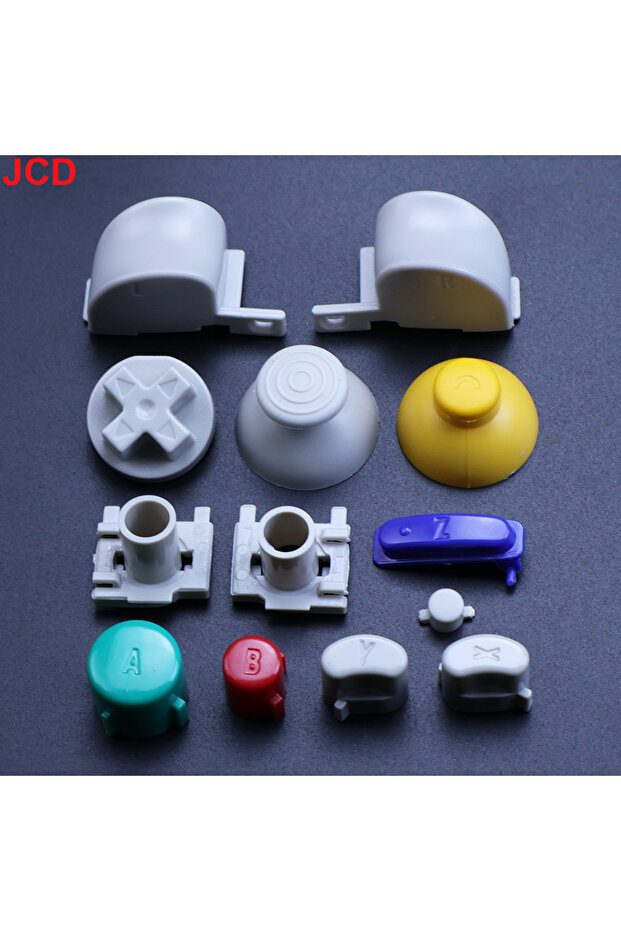 مجموعة كاملة من أزرار JCD لوحدة تحكم GameCube NGC، زر تشغيل/إيقاف، أزرار A B X Y L R D، ملحقات تعديل