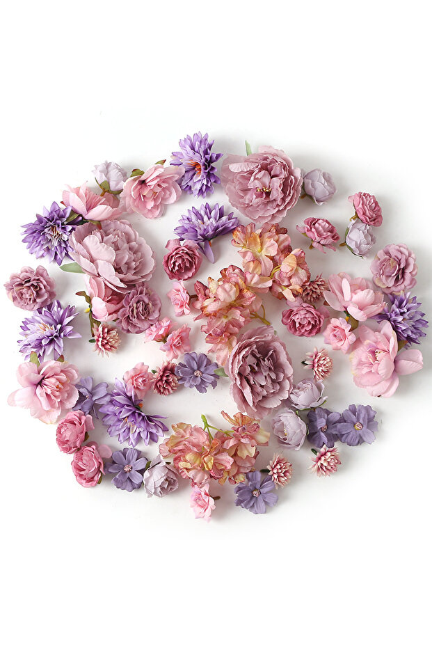 17PCS pack Purplr 4CM Silk Rose Flower Heads (Artificial) - for Craft Wreath, Wedding/Party Decor, D