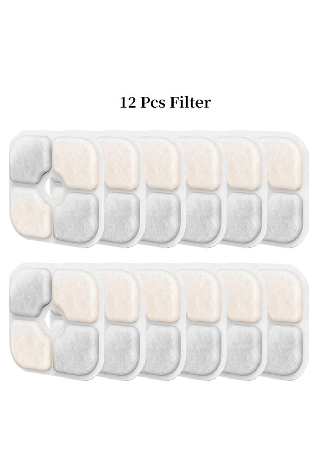 12Filter 6/12/18/24PCS Activated Carbon Replacement Filters For Pet Automatic Drinking Fountain Batt