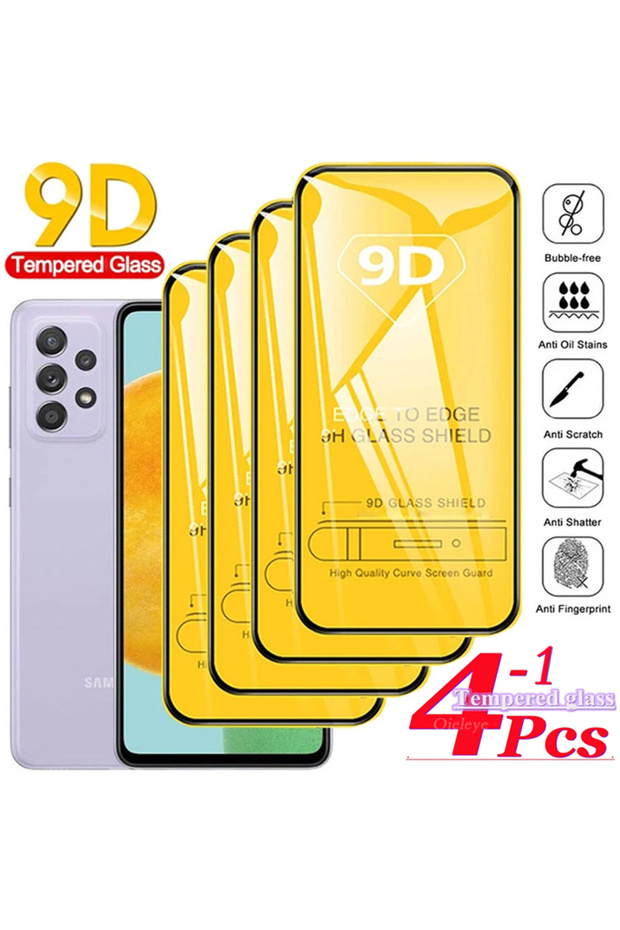 Tempered glass 1pcs For Samsung A71 4G 1-4PCS Full Cover Screen Protector For A73 A72 A71 A70 A25 A