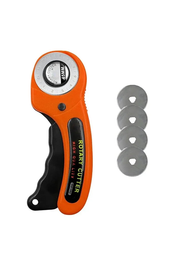 Orange5 blades Rotary Cutter 45mm Card Paper Sewing Quilting Roller Fabric Cutting Tailor Scissors T