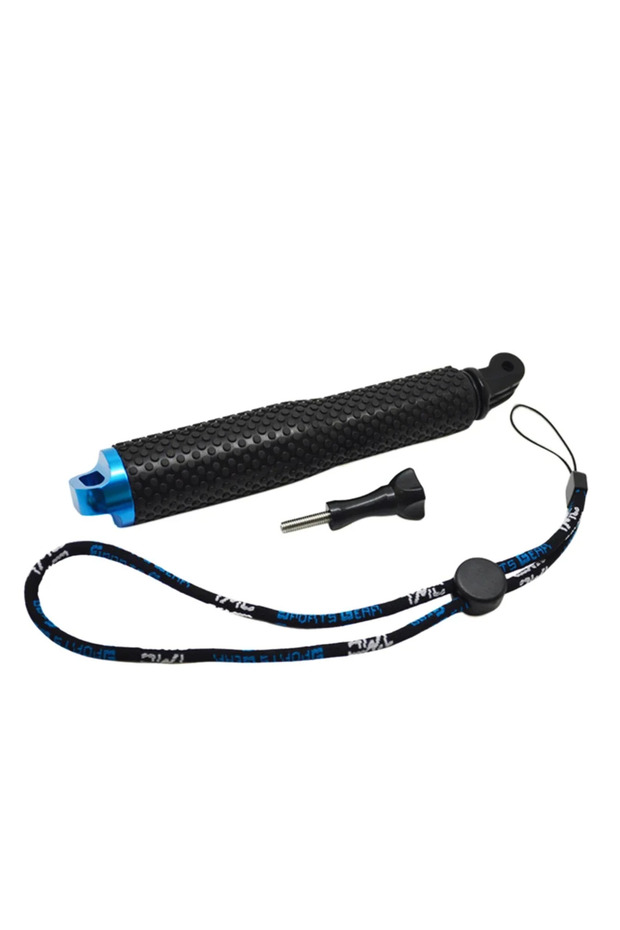 Blue 19" Handheld Extendable Go Pro Selfie Stick Aluminum Monopod Tripod for GoPro Hero 13 12 11 10
