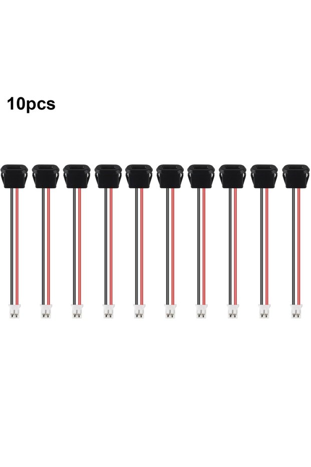 10PCS with PH2.0 10pcs Type-C Female Chassis 2 Pin Type-C Female Socket Connector Waterproof Jack Fe